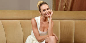 Candice Swanepoel White Party Dress Wallpaper