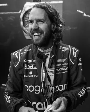 Candid B&w Portrait Of Sebastian Vettel Wallpaper