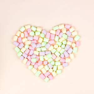 Candy Colored 3d Marshmallow Heart Wallpaper