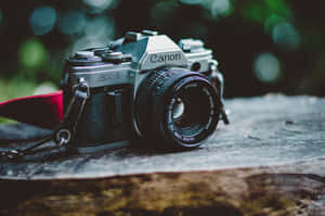 Canon Photography Camera On Wood Wallpaper