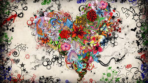 Canva Heart Abstract Artwork Wallpaper