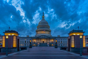 Capitol Hill Lights At Night Wallpaper