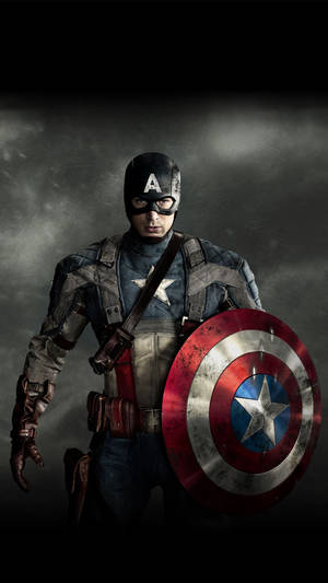 Captain America Avenger On Dark Sky Wallpaper