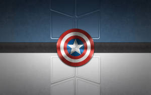 Captain America Shield Logo On Fabric Wallpaper