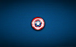 Captain America Shield On Blue Background Wallpaper