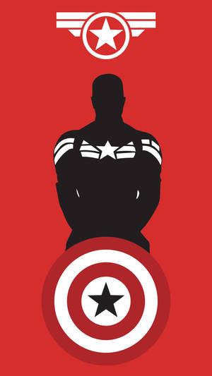 Captain America Superhero Red Star Shield Logo Wallpaper