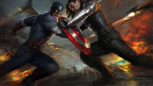 Captain America Vs Winter Soldier Wallpaper