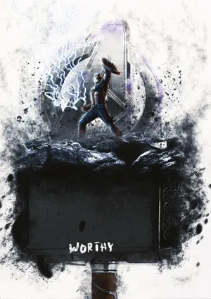 Captain America Worthy Of Mjölnir Hammer Wallpaper