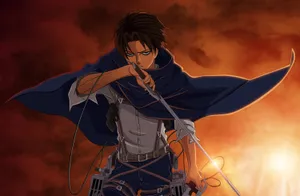Captain Levi Ackerman Realistic Art Wallpaper