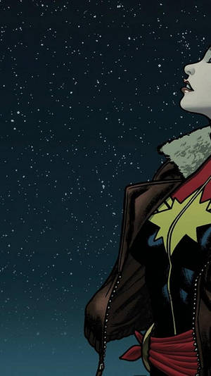 Captain Marvel Digital Comic Art Wallpaper
