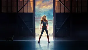 Captain Marvel Heroic Stance Wallpaper