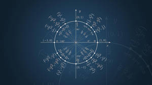 Caption: Abstract Trigonometry Concept On A Blue Background Wallpaper