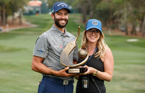 Caption: Adam Hadwin In Action On The Golf Course Wallpaper