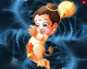 Caption: Adorable Baby Hanuman Looking Skywards Wallpaper