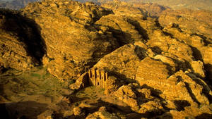 Caption: Aerial View Of The Mesmerizing Petra, Jordan Wallpaper