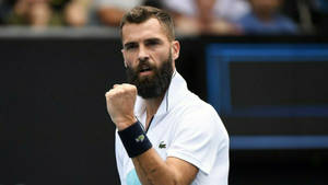 Caption: Benoit Paire In Action On The Tennis Court Wallpaper