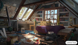 Caption: Cozy Attic Anime Bedroom Wallpaper