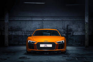 Caption: Dazzling Vegas Yellow Audi R8 In High Definition Wallpaper