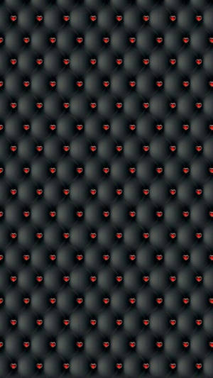 Caption: Elegant Heart-pattern On Black Leather For Iphone Background Wallpaper