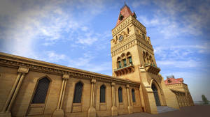 Caption: Empress Market Central Tower – Architectural Gem Of Karachi Wallpaper