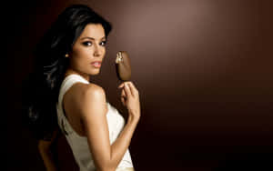 Caption: Eva Longoria Radiant In Elegant Outfit Wallpaper