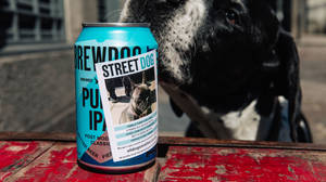 Caption: Eye-catching Brewdog Street Dog Sticker Wallpaper