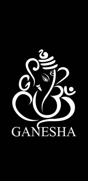 Caption: Graceful Representation Of Lord Ganesh In Monochrome Wallpaper