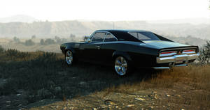 Caption: High-resolution Gta Gaming Action Featuring The Dodge Charger Wallpaper