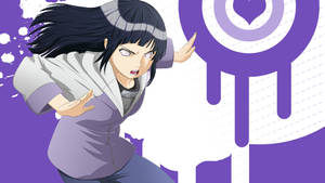 Caption: Hinata Hyuga Showcasing Her Skill In Intense Battle Scenario Wallpaper