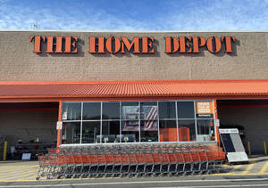 Caption: Home Depot Shopping Carts Stacked Together Wallpaper