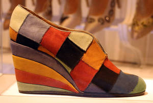 Caption: Iconic Elegance At Its Best: Salvatore Ferragamo Colorful Wedge Wallpaper