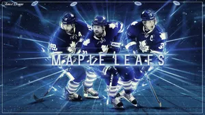 Caption: Intense Game-time Moment With Toronto Maple Leafs Players Wallpaper
