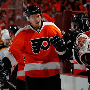 Caption: James Van Riemsdyk Posing In His Philadelphia Flyers Uniform Wallpaper