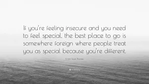 Caption: Kristin Scott Thomas With Inspirational Insecurity Quote Wallpaper