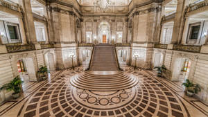 Caption: Magnificent City Hall In The Heart Of San Francisco Photography Wallpaper