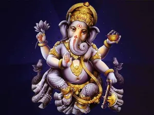 Caption: Majestic And Spiritual Hd Image Of Ganesh Ji Wallpaper