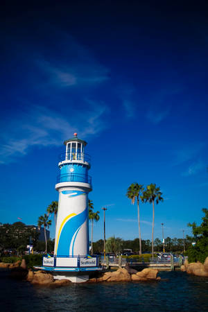 Caption: Majestic Lighthouse At Seaworld, Orlando Wallpaper