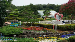 Caption: Majestic View Of Jeju Island Glass Castle Wallpaper