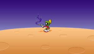 Caption: Marvin The Martian In All His Glory Wallpaper