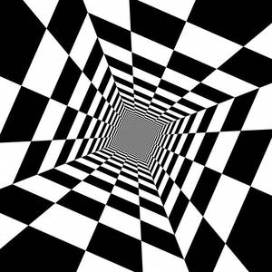 Caption: Mesmerizing Black And White Squares Optical Illusion Wallpaper