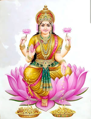 Caption: Mesmerizing Representation Of Hindu Deity: Ashta Lakshmi Wallpaper