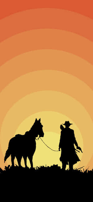 Caption: Mystical Cowboy Adventure - Iphone Wallpaper Wallpaper