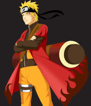 Caption: Naruto Uzumaki Unleashing Sage Mode Power Wallpaper