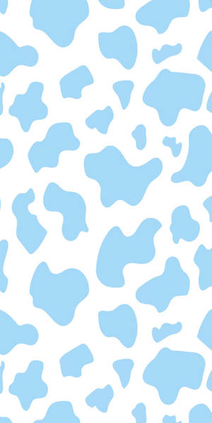 Caption: Pastel Blue Cow Print Pattern Wallpaper