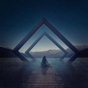 Caption: Person Meditating In Serene Nature Setting Wallpaper