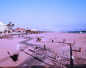 Caption: Serene View Of Santa Monica State Beach Wallpaper