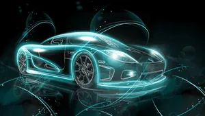 Caption: Sleek Blue Sports Car In Full Glory Wallpaper