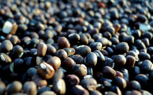 Caption: Stack Of Poppy And Chia Seeds Wallpaper