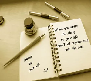 Caption: Still Life Art With Notepad And Pen Wallpaper