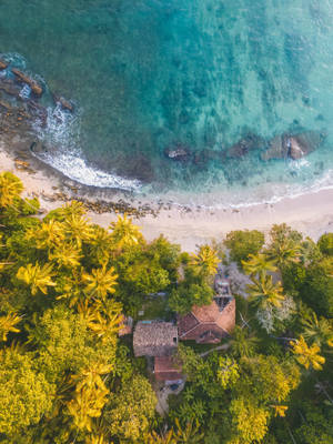 Caption: Stunning Aerial View Of Unawatuna Beach, Sri Lanka Wallpaper